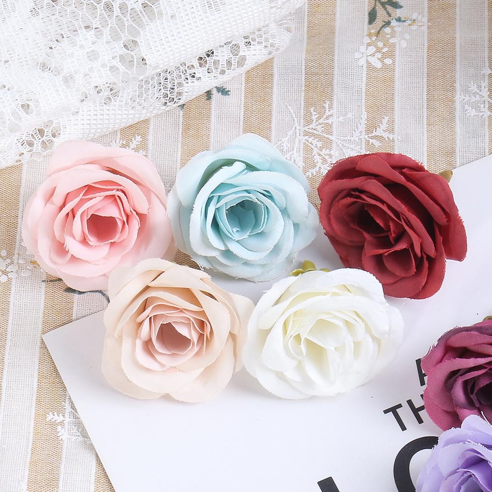 10 Stück Rose Künstliche Blumen 7CM Seide Gefälschte Blütenköpfe Für Heimdeko Hochzeit Hochzeitsdekoration DIY Handwerk Girlandenzubehör