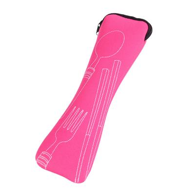 Sac de Rangement Portable pour Baguettes Cuillère Fourchette Vaisselle Voyage Camping Pochette à Couverts Soldes