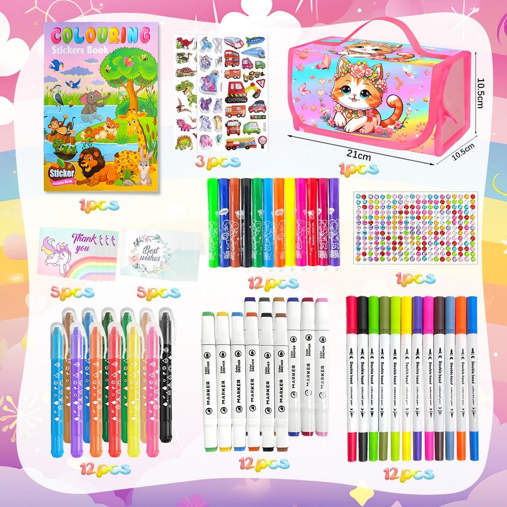 Paint Set for Elementary School Paint Pencil Case Elementary School Stationery Pencil Fluorescent Ballpoint School Gift for Elementary School Gift for