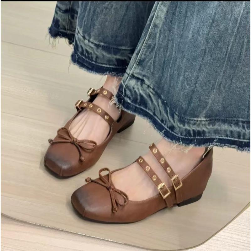 Inner Height Increase Small Retro Small Leather Shoes Women's New Spring and Summer Single Shoes Mary Jane Shoes