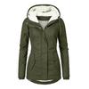 Women's Hood Long Sleeve Loose Fit Midi Parka Coat Fleece Lined Warm Cotton Outerwear Winter Jacket