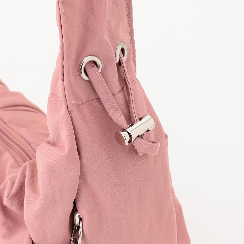 Maison Vert Lightweight Gathered One-Shoulder Bag, Small, Pink (50)