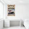 Vintage Biały Znak Blaszany Star Line Titanic, Retro Plakat Statku Oceanicznego dla Jaskini Mężczyzny, Baru, Kawiarni, Wystroju Domu, Postarzany Zniszczony
