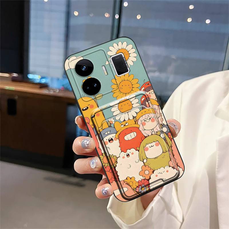 Waterproof Card Bag Phone Case For OPPO Realme GT NEO5/240W/Realme GT3 Fashion Design Dirt-resistant Cover Cartoon Cute