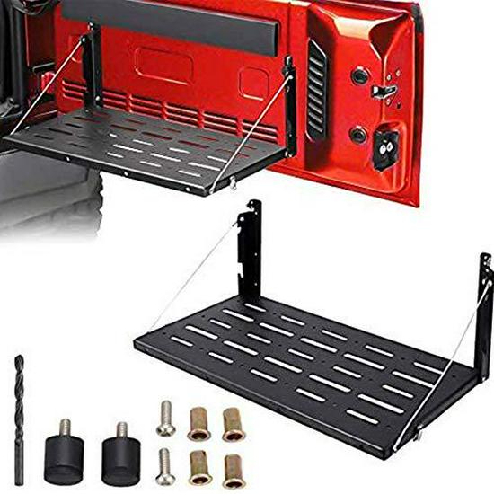 Steel Reinforced Folding Tailgate Storage & Dining Table for Wrangler JK 2007-2017 2/4-door