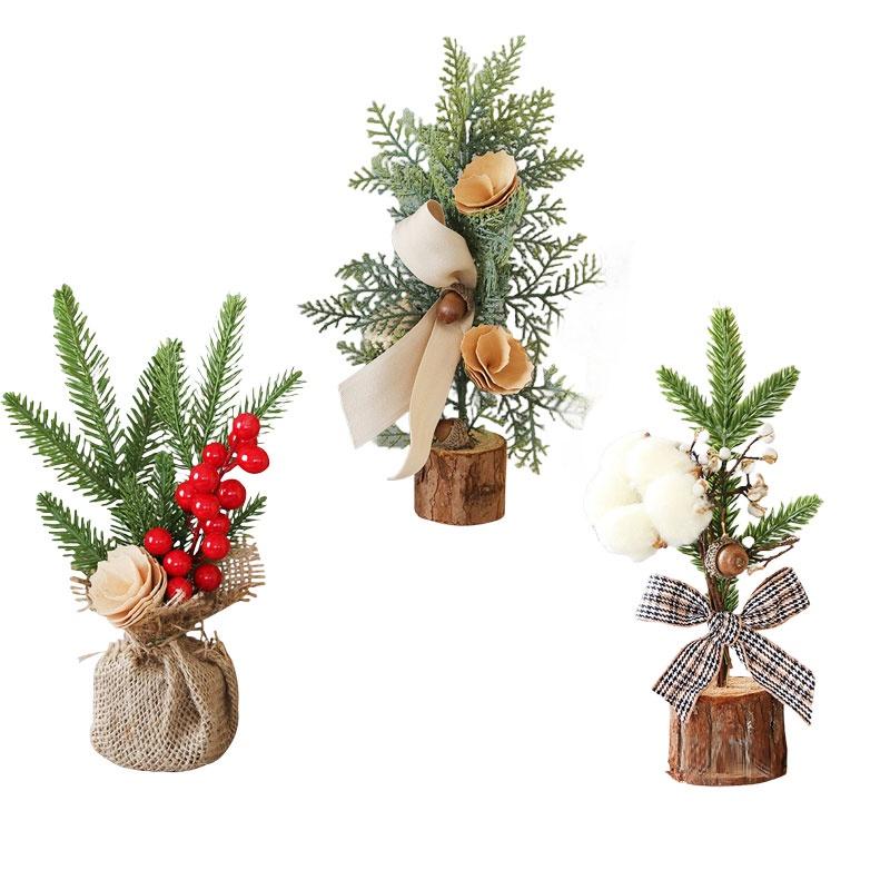 25cm Christmas Decoration Mini Christmas Tree Ornament For Desktop Window Display