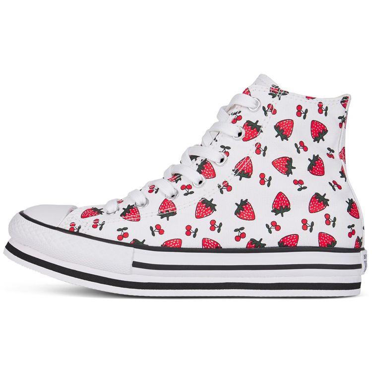 Converse Chuck Taylor All Star Platform Eva High Top Kids Canvas Shoes Fruit White Red Kids sneaker 668016C