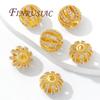 Perles plaquées or 18 carats 8 mm 10 mm, Accessoires de perles pour bracelets, Séparateur pour perles, Laiton avec perles en zircon, Perle pour collier