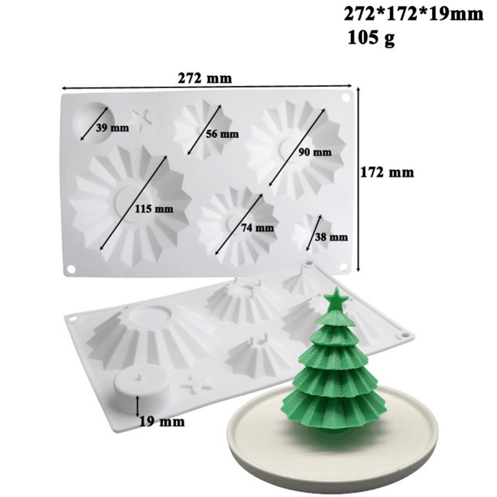 Mixed Styles Christmas Tree Series Chocolate Silicone Mold Santa Baking Set Cake Biscuit Jelly Mold Party Festival Candle Decor