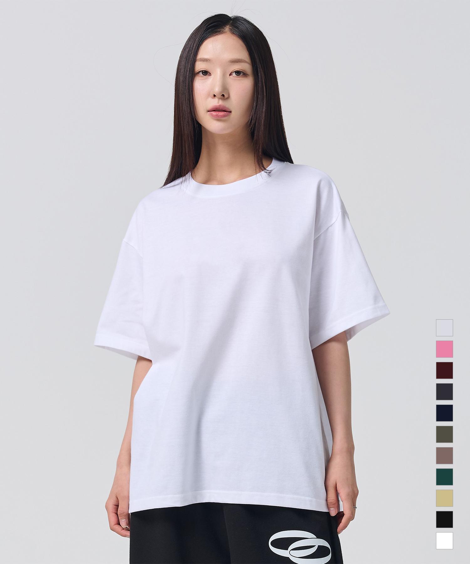O Under R Basic Oversized Plain Short Sleeve T-Shirt 11 Colors (B Type) Navy/2Xl