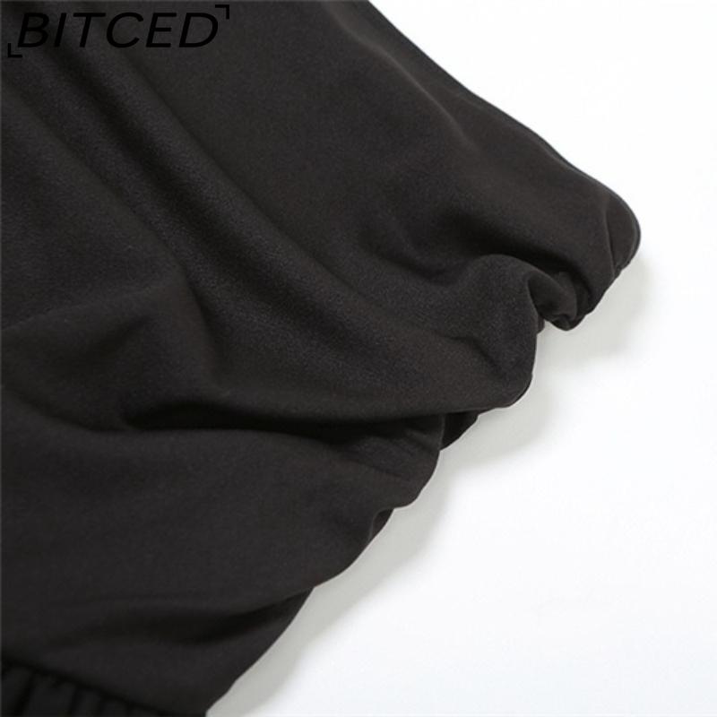 BITCED Fall Solid Color High-Waisted Sexy Mesh Ribbon Short Skirt for Women