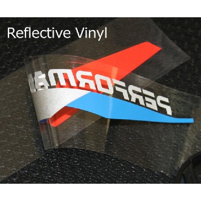 Iconic M-Sport Tri-Color Stripe w/ Grey/White Lettering Vinyl Sticker For BMW