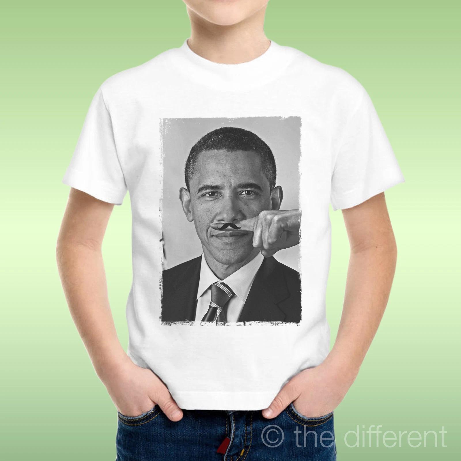 kids boys kids boys kids boys kids boys kids boys T-shirt Kids Boy Barack Obama Finger Mustache Funny Gift Idea 100