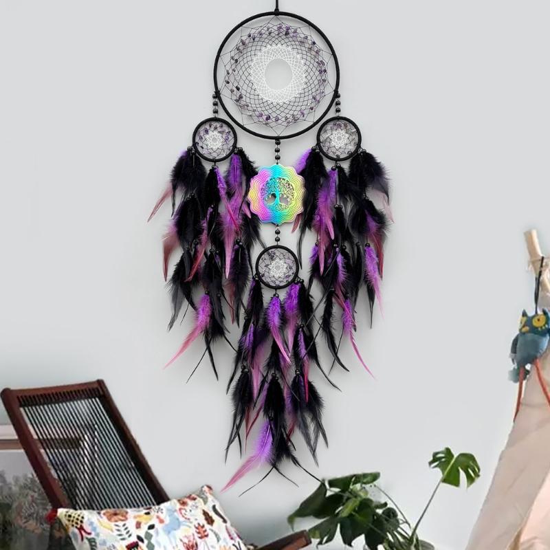 Handmade Dream Catcher Pendants 3D Wind Chimes Wall Hangings Ornament Home Decoration Wind Chimes Dream Catcher