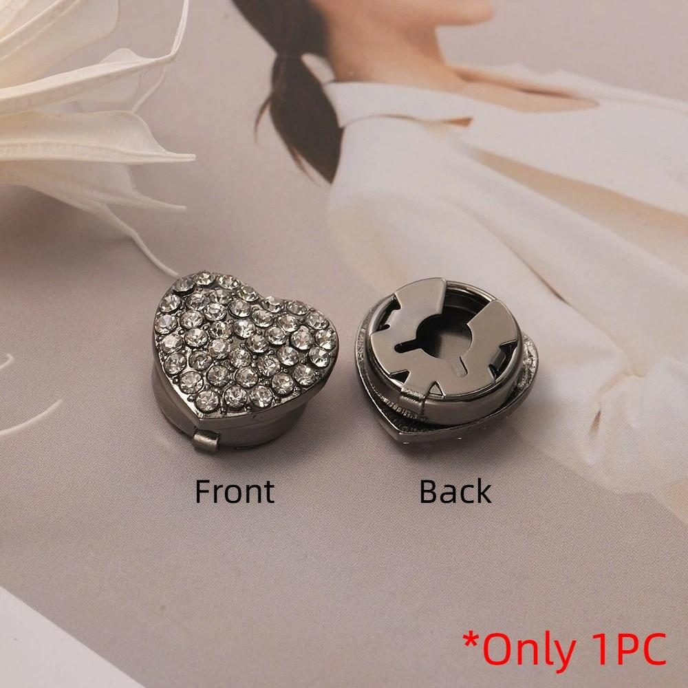 Brass Base Flower Sleeve Button Rhinestone Button Cover Clip  Suit Accessories