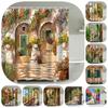 Pattern Landscape Bathroom Shower Curtain Waterproof Hook Bath Accessories Decor