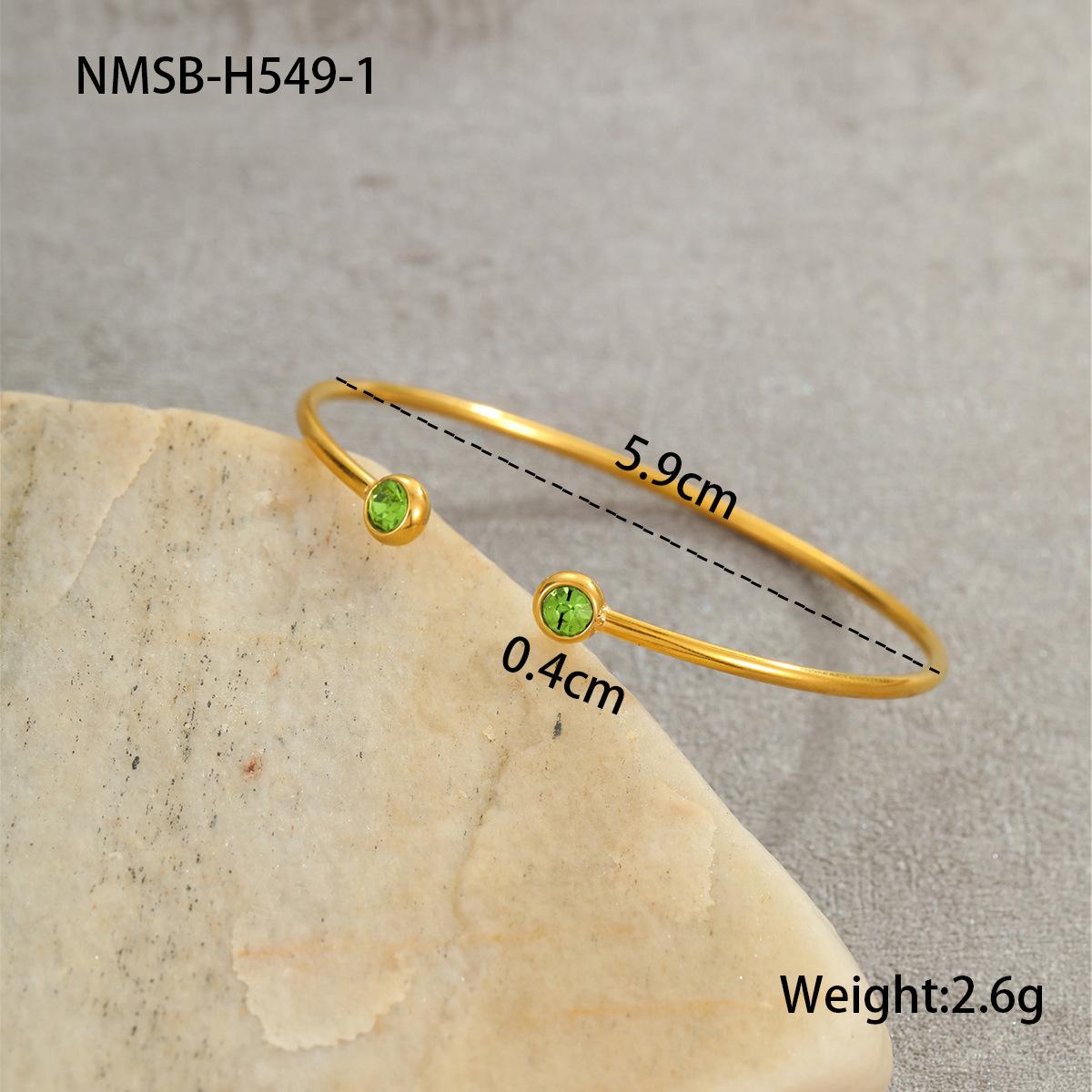 GEMCHIC Women s Stainless Steel Open Cuff Bracelet Zircon Fashion Light Luxury Ins Style Gold Plated