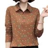 2025 new middle-aged spring and autumn T-shirt top shirt in the elderly blouse collar bottoming shirt