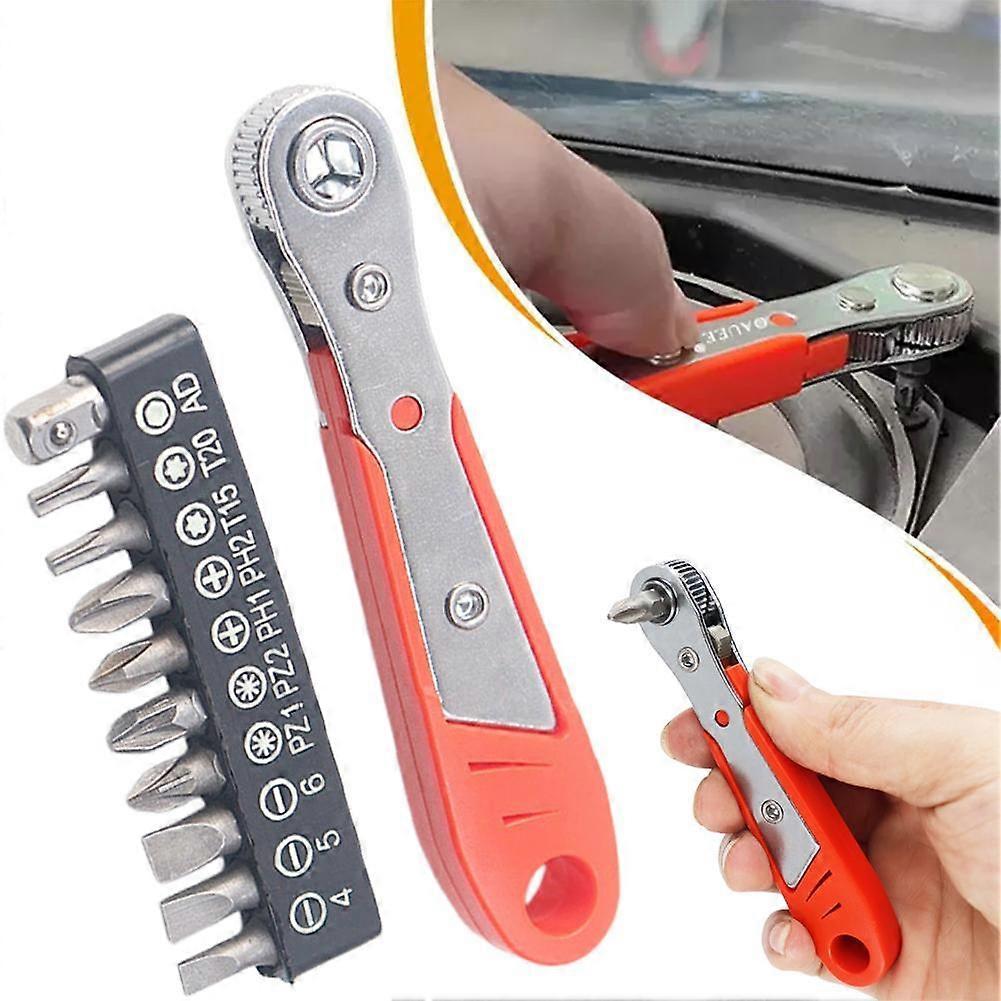 Mini 36-Tooth Ratchet Screwdriver Narrow Space Gap Maintenance Operation Bit Sleeve L-Shaped Wrench