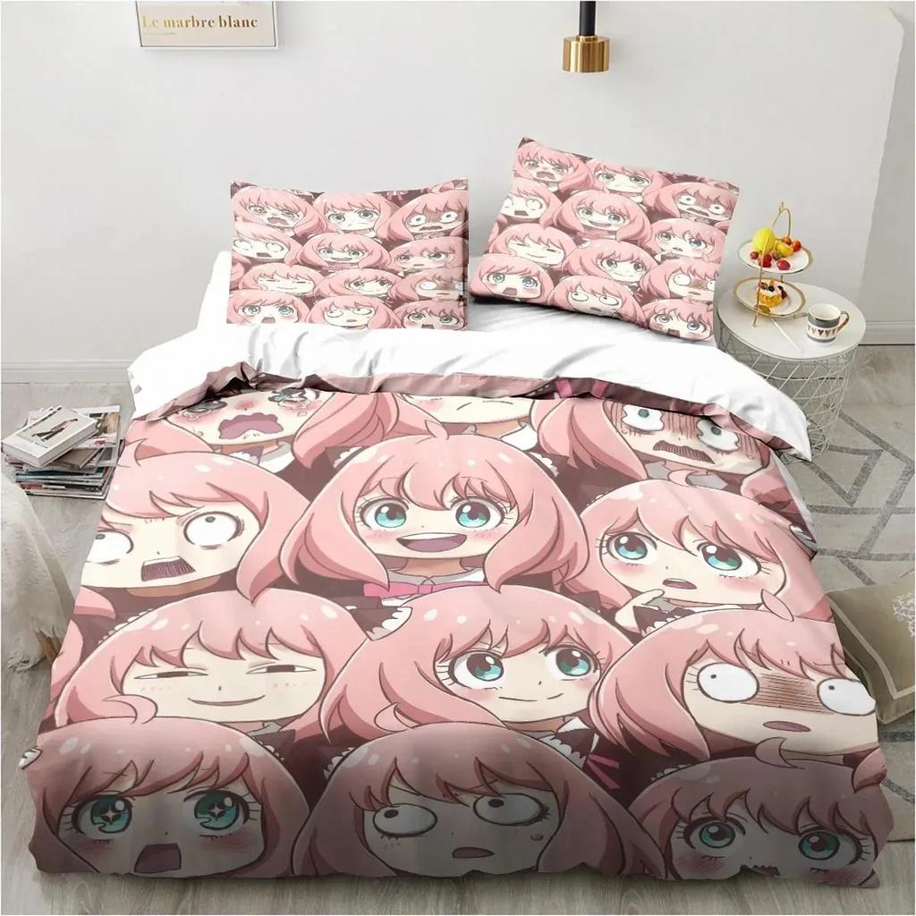 SPY×FAMILY Anime Täcke Sängkläder Set Tecknad Påslakan Örngott Full Size Queen King Quiltöverdrag Enkelsäng Dubbelsäng A