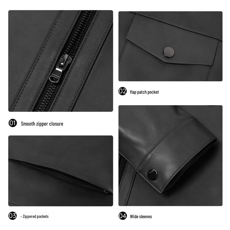 LILANZ Men's Sheepskin Leather Lapel Jacket