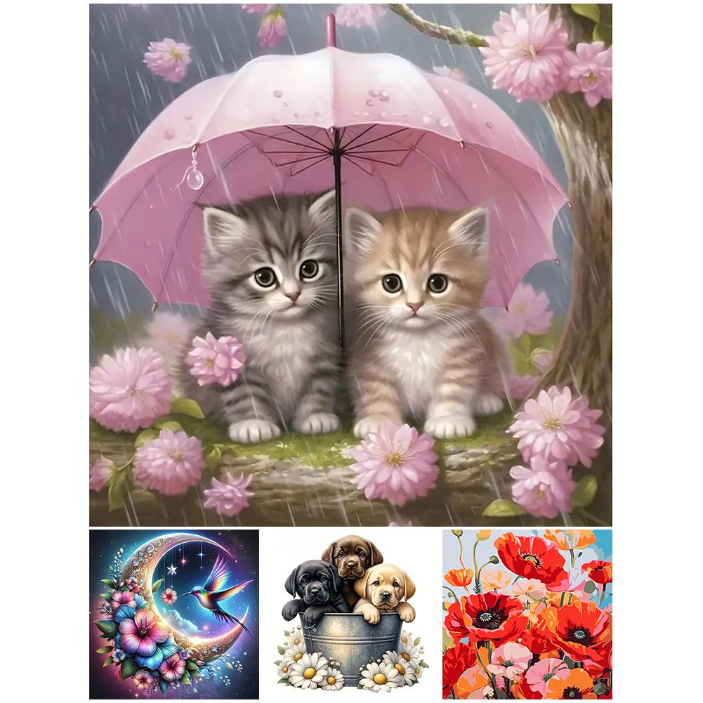 

Paint By Numbers Kit On Canvas DIY Oil Art Animal Picture Home Decor40x40cm A460