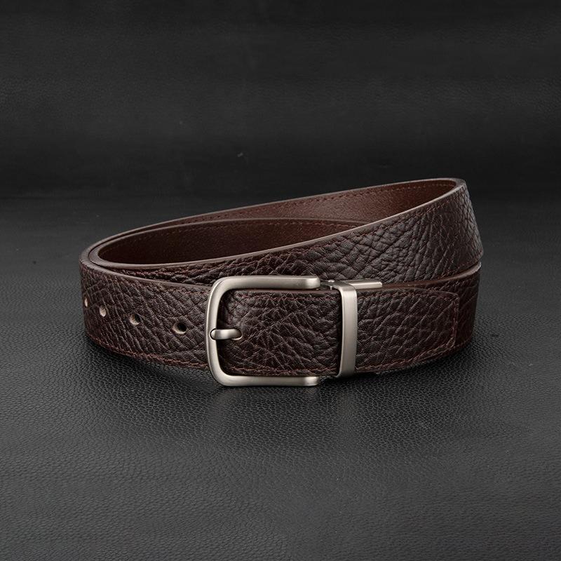 Genuine Leather Men s Business Belt Alloy Pin Buckle High-end Sense Commuting Simple Jeans Belt 3.5 Belt Men 110cm