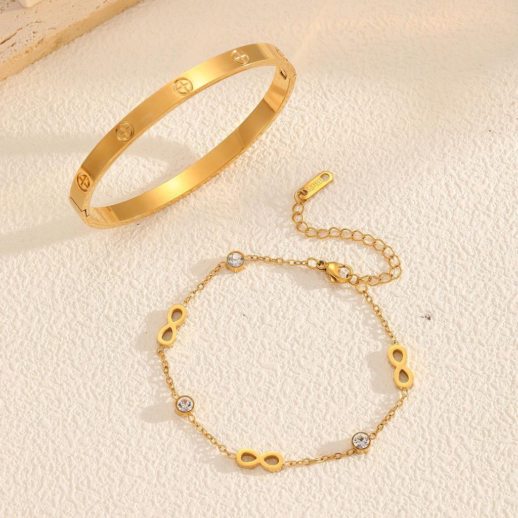 New Niche Bracelet Color Fashion Stainless Steel Bracelet Light Luxury High-end Cross Bracelet Jewelry Women