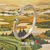Ruyi Qianli Jiangshan Tang grass pattern auspicious bracelet women's retro new Chinese enamel color gold bracelet mother gift