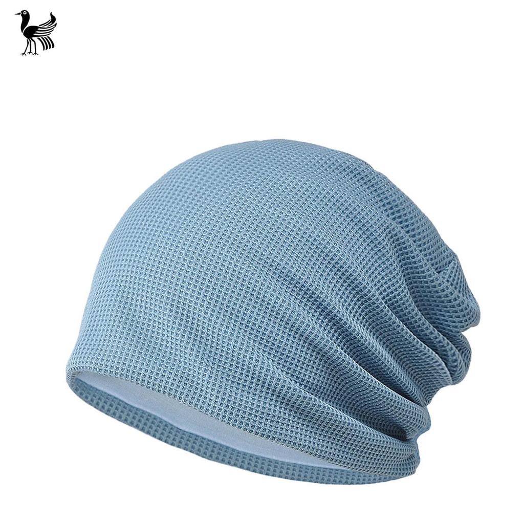 Women's Japanese & Korean Three-Legged Bird Beanie: Lightweight Waffle Cotton Sleep Cap for Spring/Summer Fashion