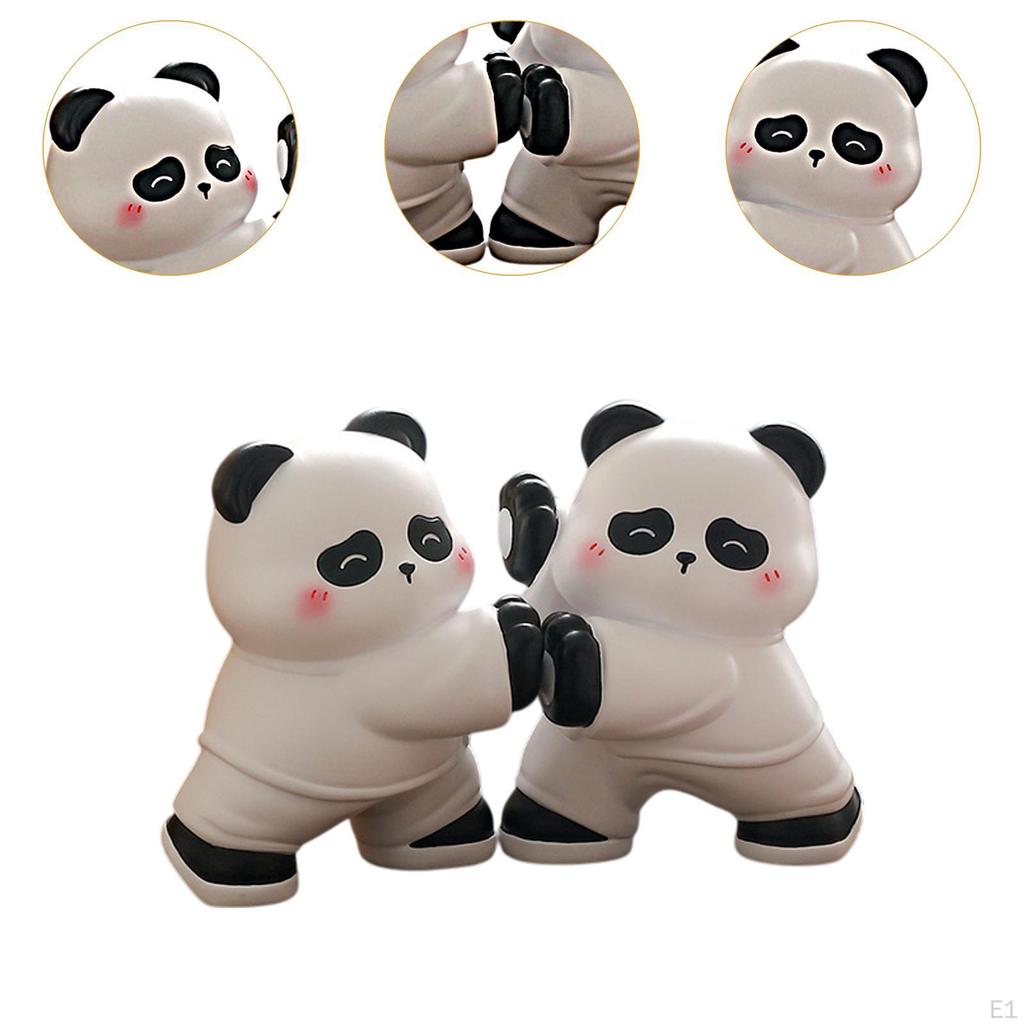 2 Pieces Panda Bookends Book Shelf Holder Resin Ornament for Shelves Decorative Stopper Gifts