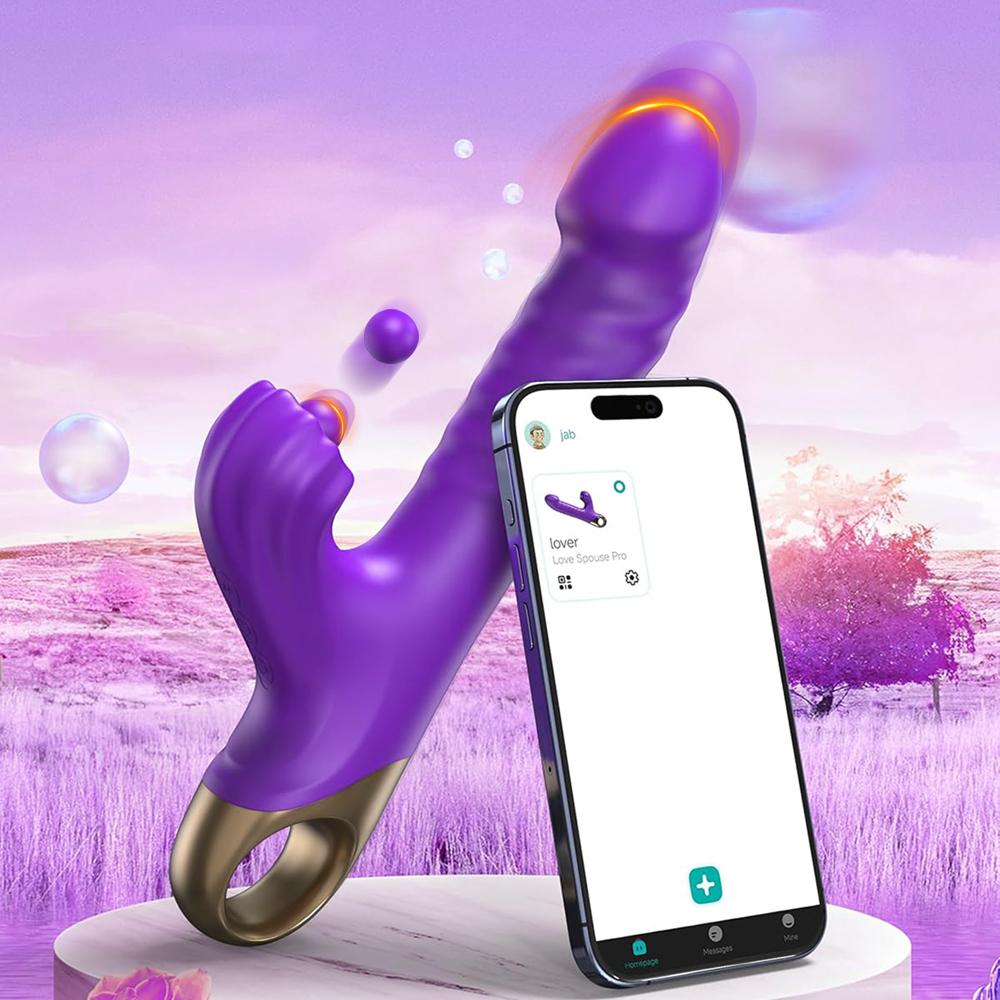 App Bluetooth Impact Telescopic Vibrator Female Sex Toy Vibrator Vaginal Massager Clitoral Stimulator Couple Adult Products