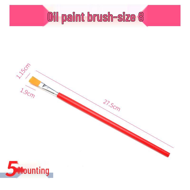 Flat Head Nylon Hair Touch-up Paint Brush for Art and Industry