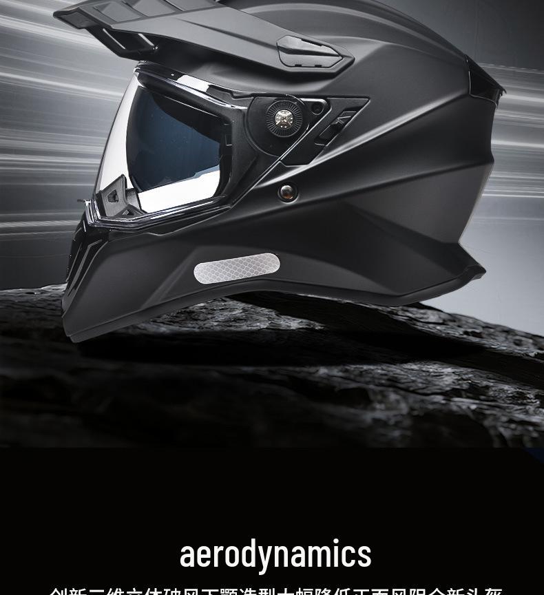A-Class Unisex Motorcycle Helmet: Double Visor Full Face for Touring & Off-Road Use