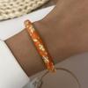 Ethnic Style Luxury Multicolor Enamel Flower Bracelets For Women Gold Color Leaf Floral Cloisonne Bangle Bohemia Charm Jewelry
