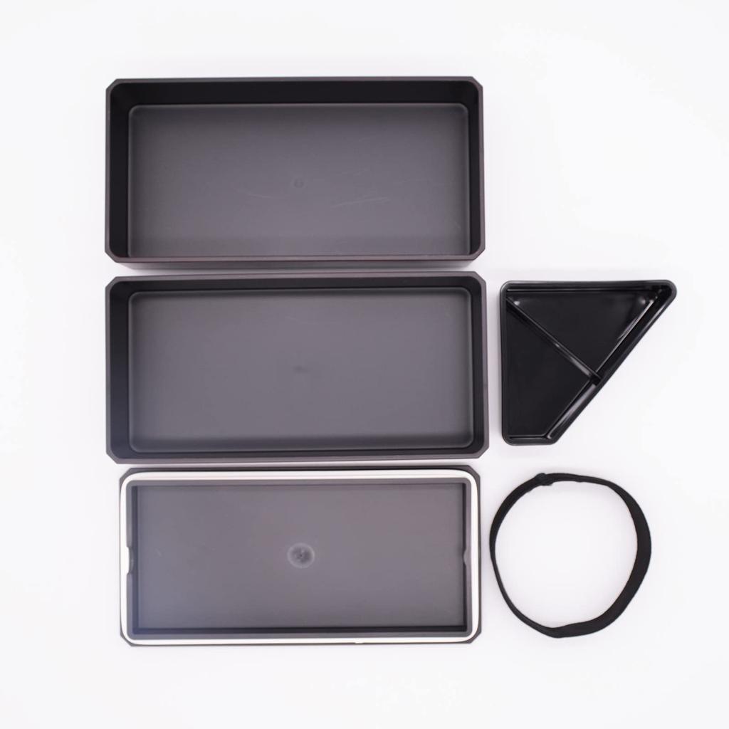 Mitani Yamanaka Lacquerware Bento 800ml Microwave and Dishwasher Wood Plain Wood Made in M17480 Box, 2-Tier, Approx. Capacity, Safe, Grain, Brushed,