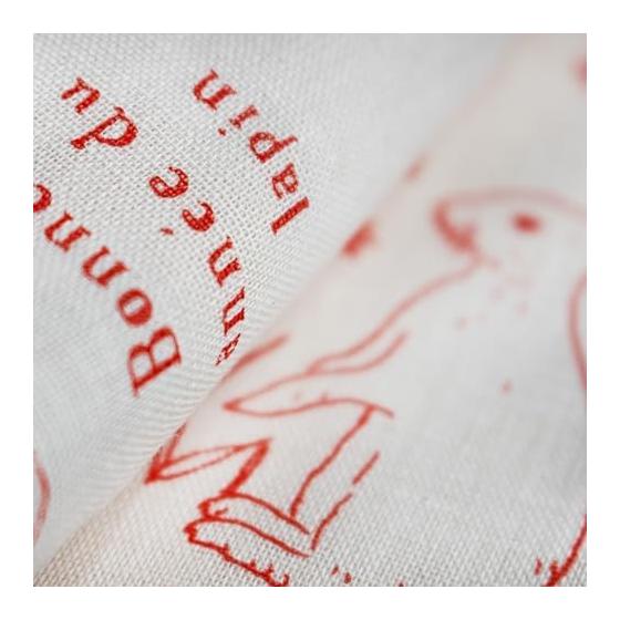 Yamamoto Jin Shoten (Official) Double Gauze Tenugui Towel - "Jyunin Usagi" (Ten Rabbits) - Bonne anne du lapin (Happy Rabbit Year) - Purely Made in