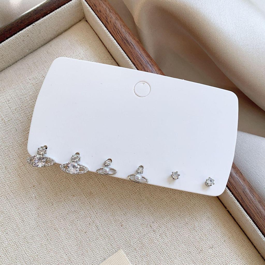 S925 Silver Needle Versatile Earrings Set – High-End, Light Luxury Forest Design for Women