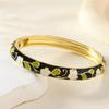 Floral Motifs Cloisonne Bangle Zinc Zinc Zinc Alloy Dropped Glaze Bracelet  Party Jewelry
