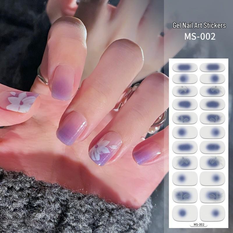 New Style Red Book Gel Nail Stickers: Semi-Western, Korean No-Bake Nail Art