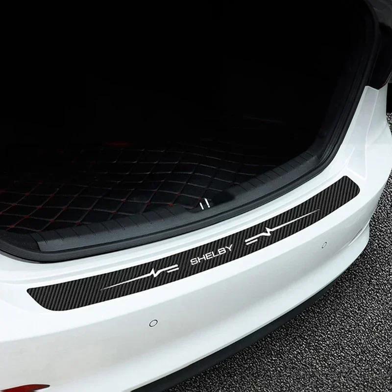 For Ford Shelby Logo Car Door Sill Protector Sticker Waterproof Anti Scratch Guard Plate Decal Auto Modification Accessories