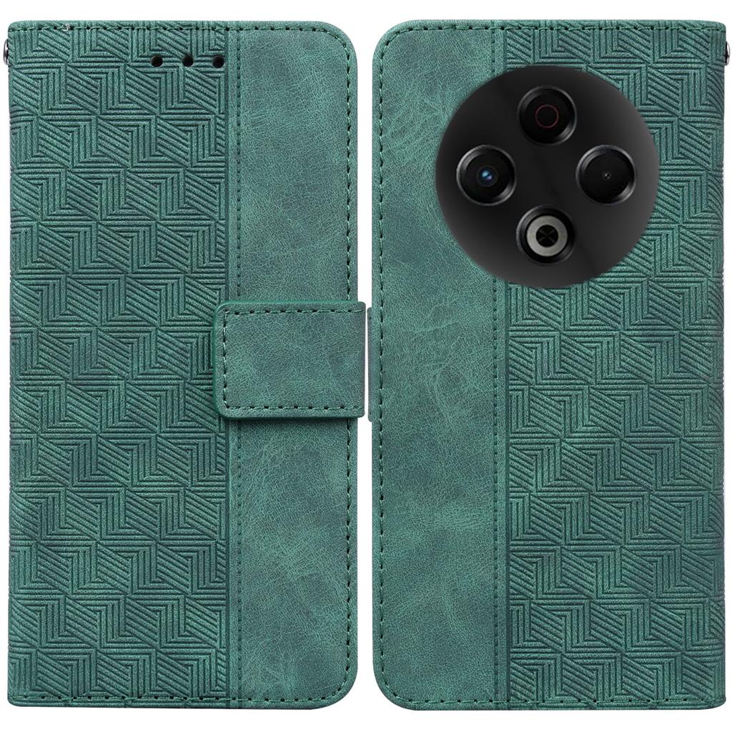 For TECNO Spark 30 4G Case Geometry Pattern Leather Wallet Phone Cover with Wrist Strap