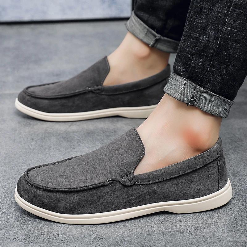 Fashion Lightweight Men Casual Shoes Lazy Shoes Male Breathable Slip-on Mens Suede Driving Shoes Comfortable Loafers Moccasins