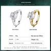 Sterling Silver Platinum-Gold Electroplated Ring with Inlaid Zircon - Fashionable Valentine's Day Gift Jewelry.