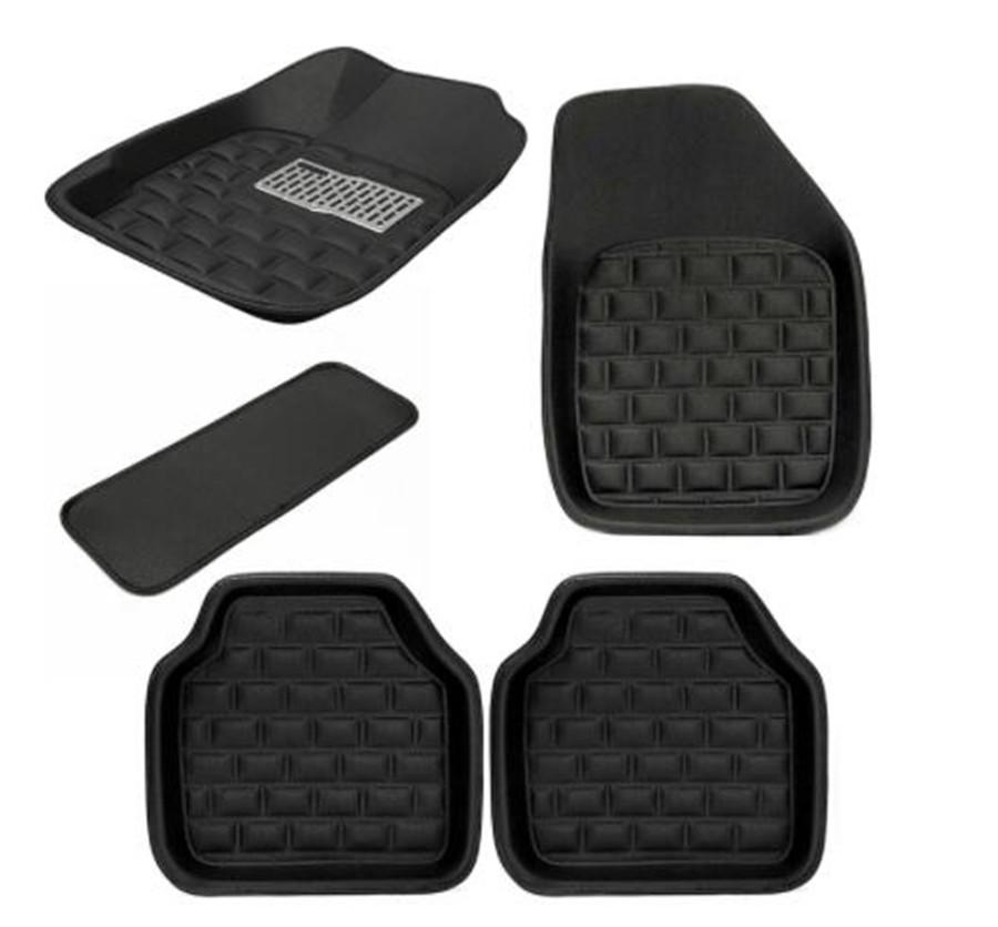 Pour Tapis de Voiture Motif Litchi-Noir