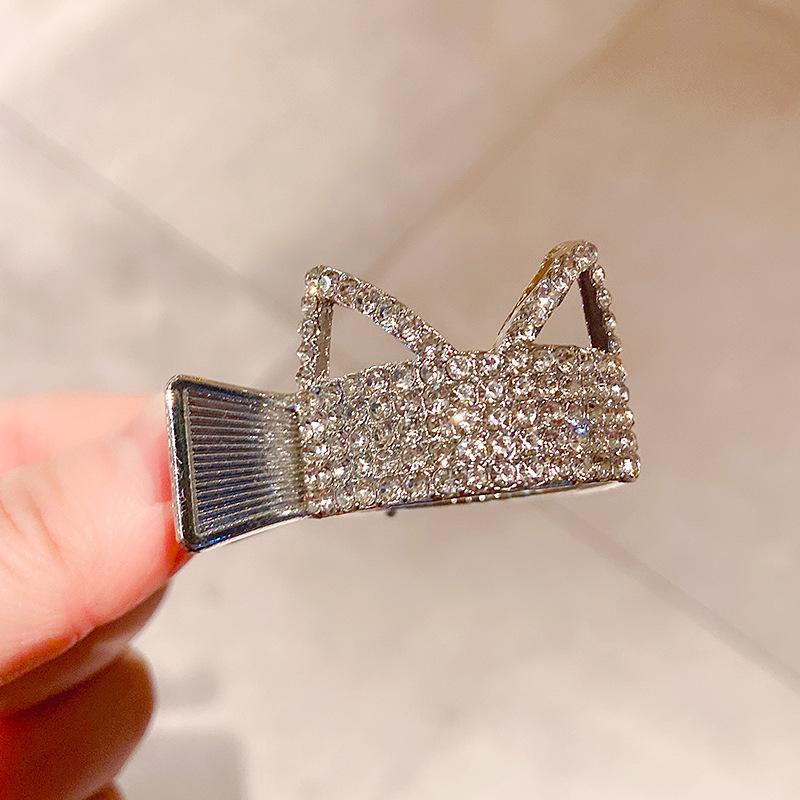 Moda Clip per Capelli in Metallo con Strass per Donne Ragazze Mini Supporto per Coda di Cavallo Alta Pinze per Capelli di Cristallo Eleganti Accessori per Acconciature da Festa
