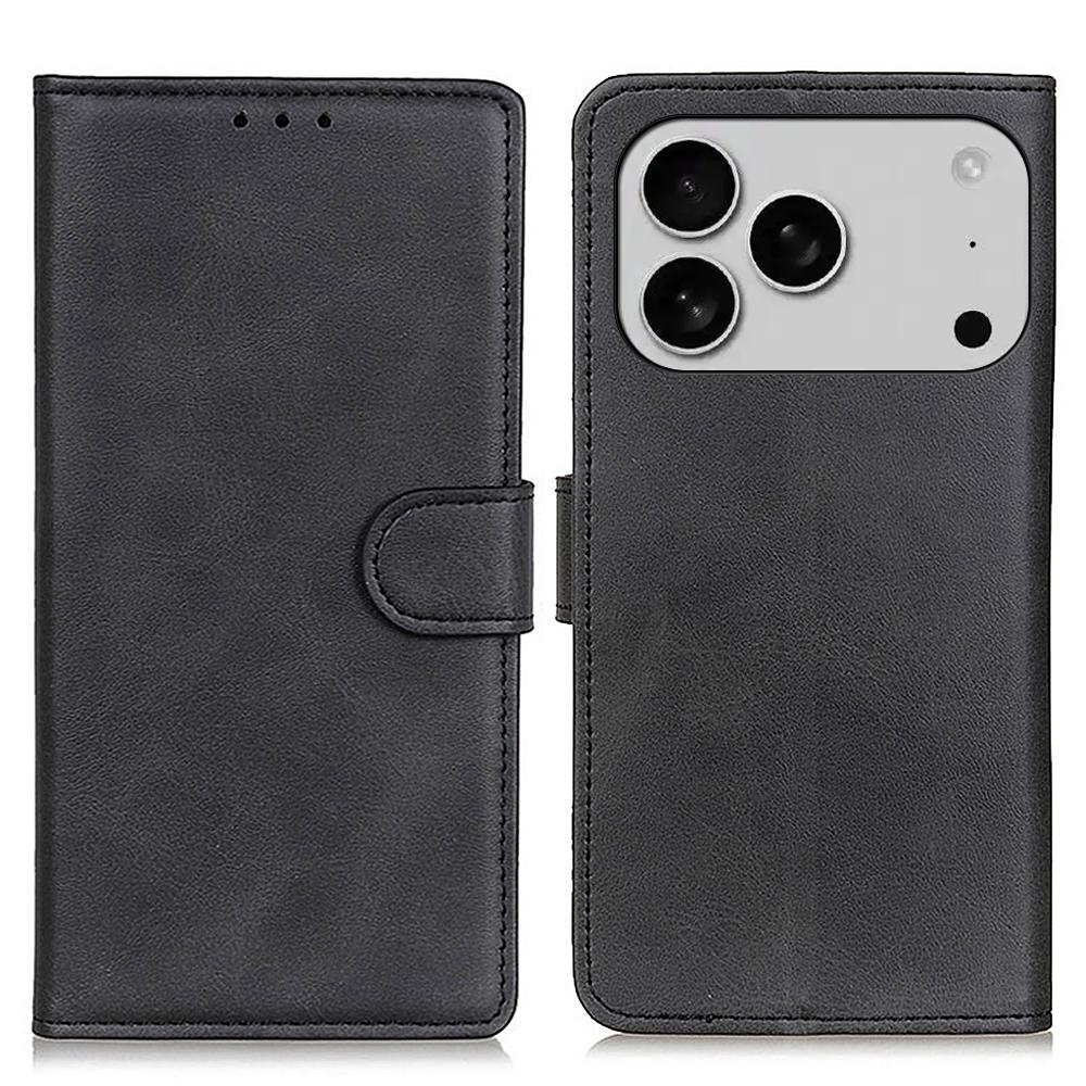 For iPhone 17 Pro Max Case Cowhide Texture Leather Wallet Stand Phone Cover