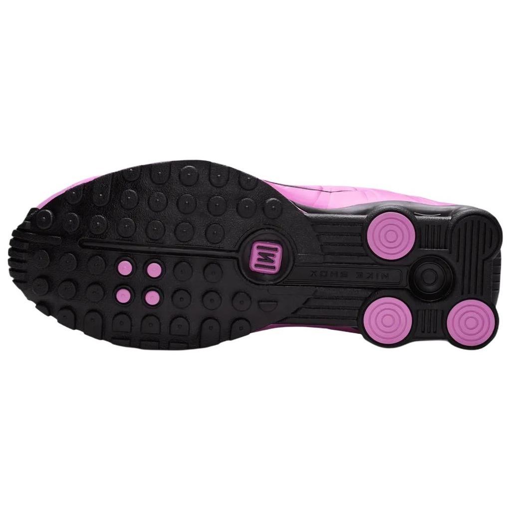 Nike Shox R4 Comfortable Breathable Rebound Running Shoes Women Sneaker Black Purple AR3565-014