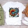 (Asian Size)  Print Lady T Shirt Trend Butterfly Trend 90s  Fashion Women Clothing Casual Top Short Sleeve Tee Female Graphic T-shirts