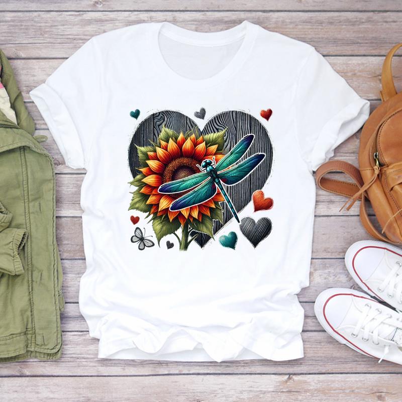 (Asian Size)  Print Lady T Shirt Trend Butterfly Trend 90s  Fashion Women Clothing Casual Top Short Sleeve Tee Female Graphic T-shirts